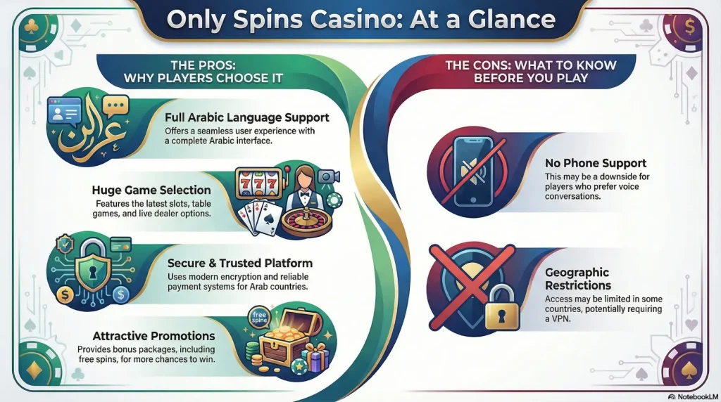Pros and Cons of Only Spins Casino